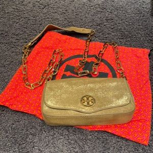 Tory Burch Gold Cross-Body Purse